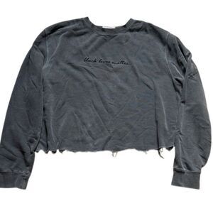 Phenomenal Black Lives Matter Embroidered Sweatshirt Gray Medium Cropped